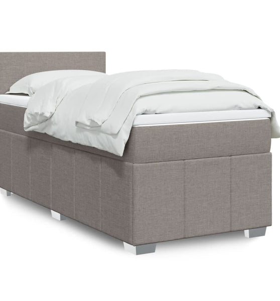 Boxspringbett mit Matratze Taupe 90x200 cm Stoff
