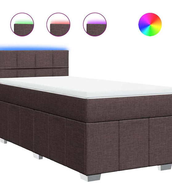 Boxspringbett mit Matratze Dunkelbraun 90x200 cm Stoff