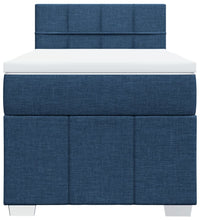 Boxspringbett mit Matratze Blau 90x200 cm Stoff