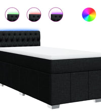 Boxspringbett mit Matratze Schwarz 90x200 cm Stoff