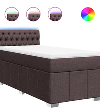 Boxspringbett mit Matratze Dunkelbraun 90x200 cm Stoff