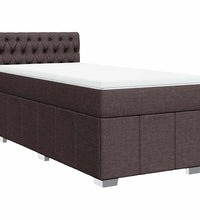 Boxspringbett mit Matratze Dunkelbraun 90x200 cm Stoff