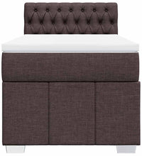Boxspringbett mit Matratze Dunkelbraun 90x200 cm Stoff