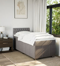 Boxspringbett mit Matratze Taupe 90x200 cm Stoff