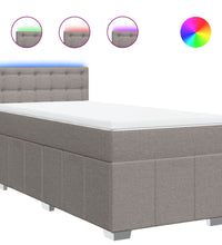 Boxspringbett mit Matratze Taupe 90x200 cm Stoff