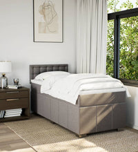 Boxspringbett mit Matratze Taupe 90x200 cm Stoff