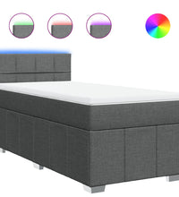 Boxspringbett mit Matratze Dunkelgrau 100x200 cm Stoff