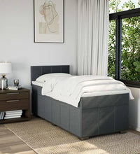 Boxspringbett mit Matratze Dunkelgrau 100x200 cm Stoff