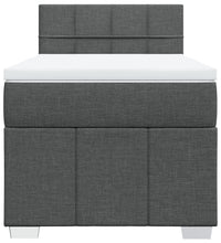 Boxspringbett mit Matratze Dunkelgrau 100x200 cm Stoff