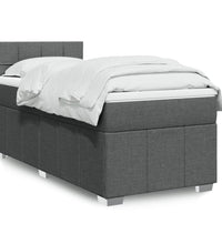 Boxspringbett mit Matratze Dunkelgrau 100x200 cm Stoff