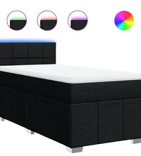 Boxspringbett mit Matratze Schwarz 100x200 cm Stoff