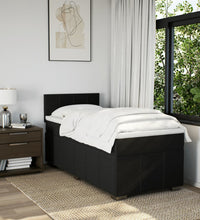 Boxspringbett mit Matratze Schwarz 100x200 cm Stoff