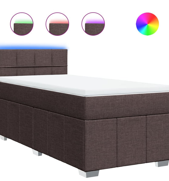 Boxspringbett mit Matratze Dunkelbraun 100x200 cm Stoff