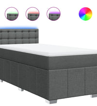 Boxspringbett mit Matratze Dunkelgrau 100x200 cm Stoff