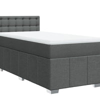 Boxspringbett mit Matratze Dunkelgrau 100x200 cm Stoff
