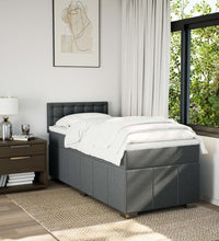 Boxspringbett mit Matratze Dunkelgrau 100x200 cm Stoff