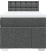 Boxspringbett mit Matratze Dunkelgrau 100x200 cm Stoff
