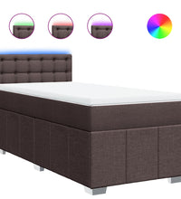 Boxspringbett mit Matratze Dunkelbraun 100x200 cm Stoff