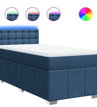 Boxspringbett mit Matratze Blau 100x200 cm Stoff