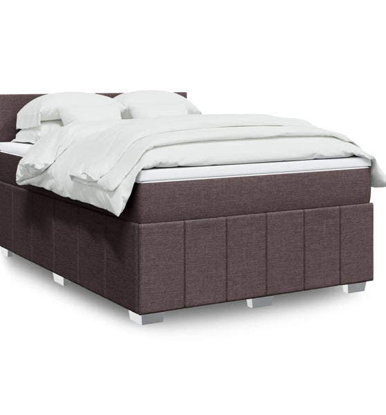 Boxspringbett mit Matratze Dunkelbraun 140x200 cm Stoff
