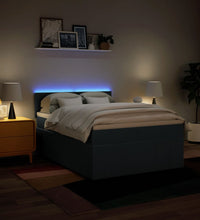 Boxspringbett mit Matratze Blau 140x200 cm Stoff