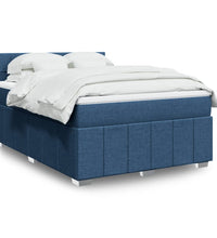 Boxspringbett mit Matratze Blau 140x200 cm Stoff
