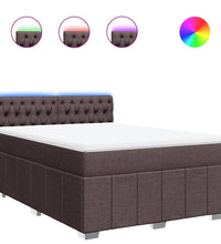 Boxspringbett mit Matratze Dunkelbraun 140x200 cm Stoff