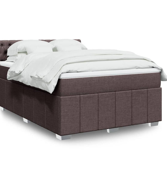 Boxspringbett mit Matratze Dunkelbraun 140x200 cm Stoff