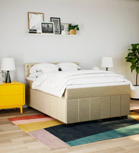 Boxspringbett mit Matratze Creme 140x200 cm Stoff