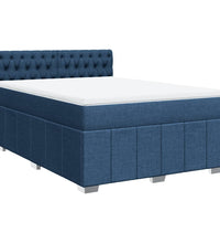 Boxspringbett mit Matratze Blau 140x200 cm Stoff