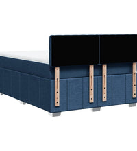 Boxspringbett mit Matratze Blau 140x200 cm Stoff