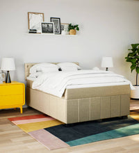 Boxspringbett mit Matratze Creme 160x200 cm Stoff