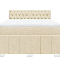 Boxspringbett mit Matratze Creme 160x200 cm Stoff