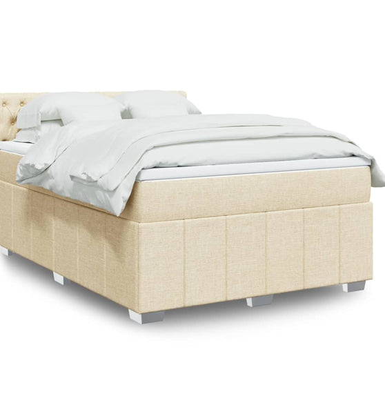 Boxspringbett mit Matratze Creme 160x200 cm Stoff