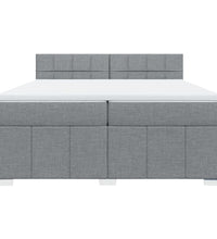 Boxspringbett mit Matratze Hellgrau 200x200 cm Stoff