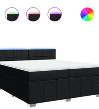 Boxspringbett mit Matratze Schwarz 200x200 cm Stoff