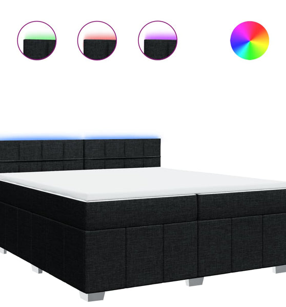 Boxspringbett mit Matratze Schwarz 200x200 cm Stoff
