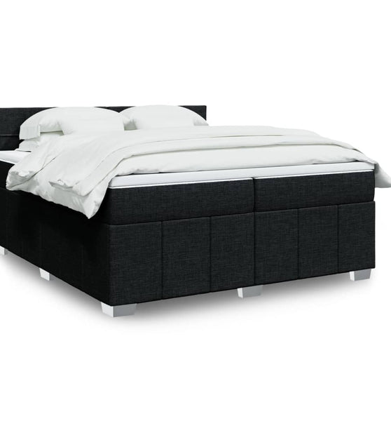 Boxspringbett mit Matratze Schwarz 200x200 cm Stoff