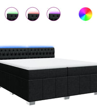 Boxspringbett mit Matratze Schwarz 200x200 cm Stoff