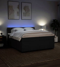 Boxspringbett mit Matratze Schwarz 200x200 cm Stoff