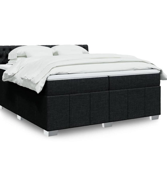 Boxspringbett mit Matratze Schwarz 200x200 cm Stoff
