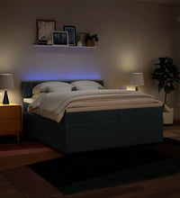 Boxspringbett mit Matratze Blau 200x200 cm Stoff