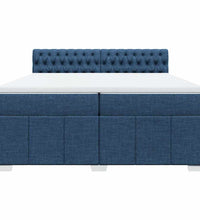 Boxspringbett mit Matratze Blau 200x200 cm Stoff