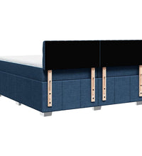Boxspringbett mit Matratze Blau 200x200 cm Stoff