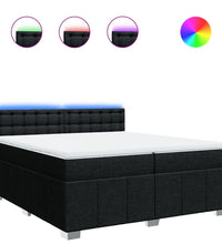 Boxspringbett mit Matratze Schwarz 200x200 cm Stoff