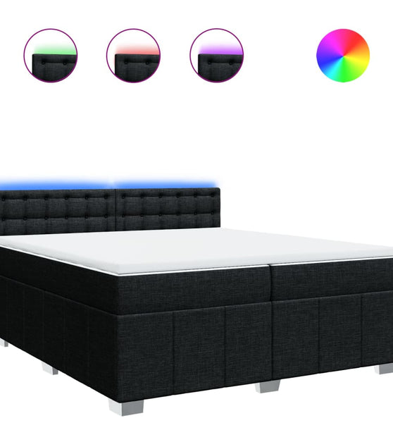 Boxspringbett mit Matratze Schwarz 200x200 cm Stoff