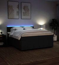Boxspringbett mit Matratze Schwarz 200x200 cm Stoff