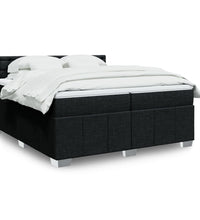 Boxspringbett mit Matratze Schwarz 200x200 cm Stoff