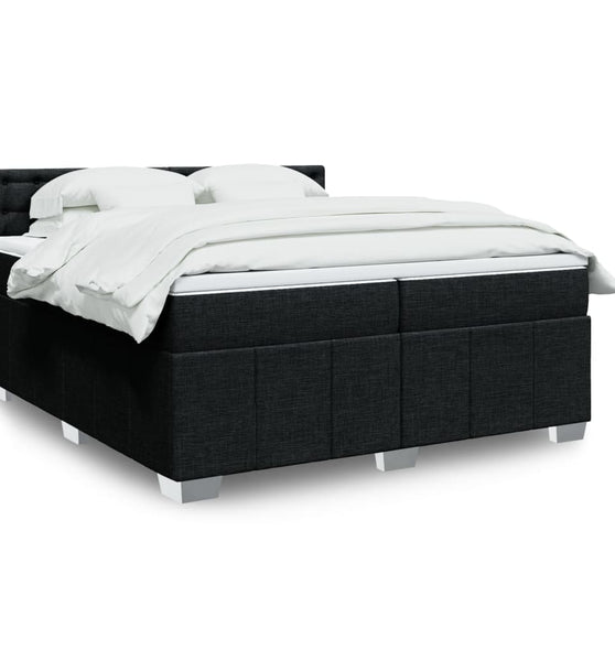 Boxspringbett mit Matratze Schwarz 200x200 cm Stoff