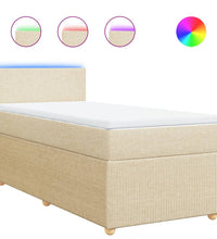 Boxspringbett mit Matratze Creme 80x200 cm Stoff